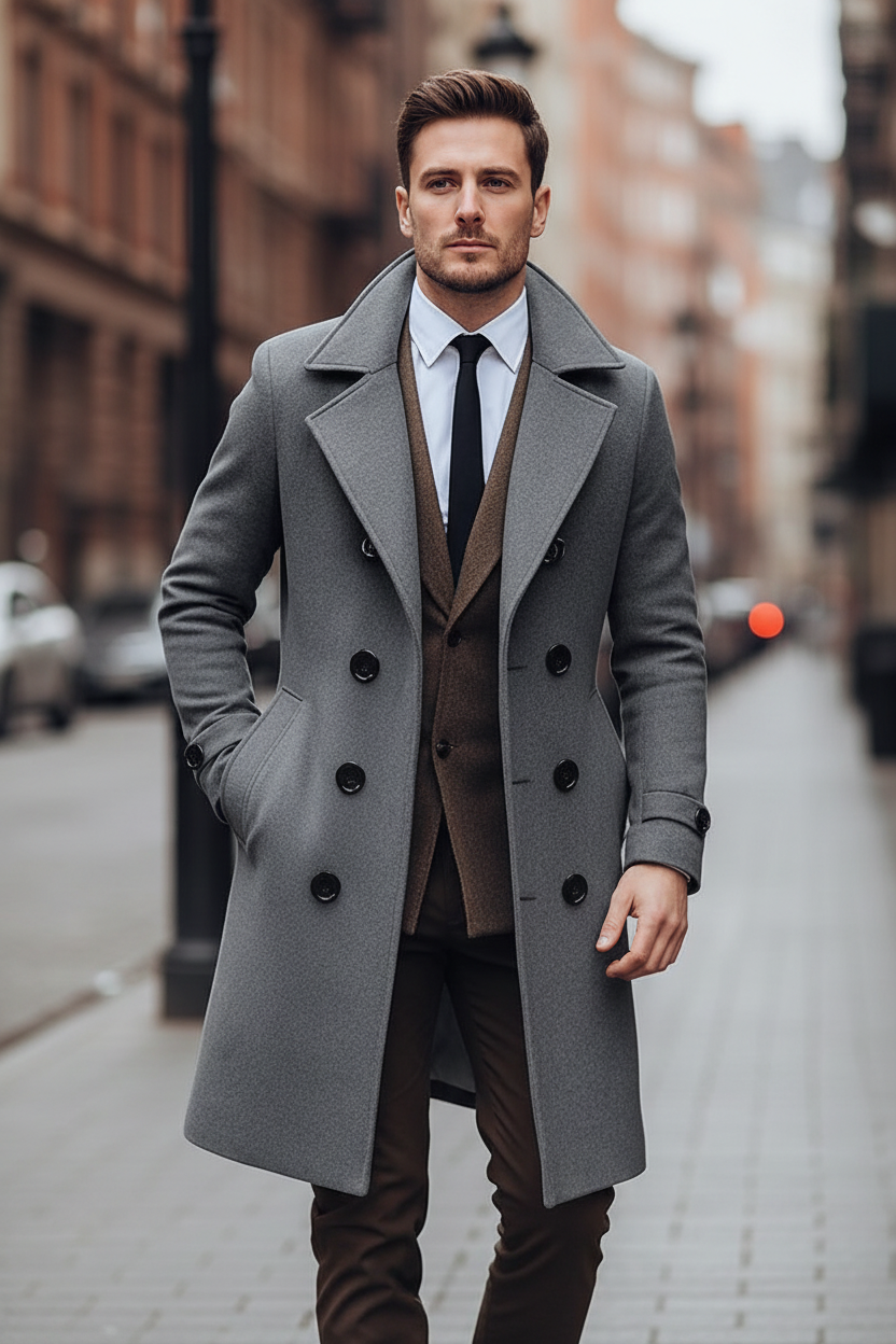 Old Money Woolen Trench Coat