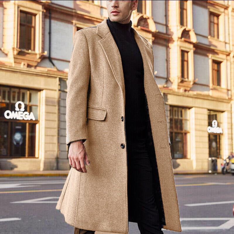 Woolen Long Trench Coat