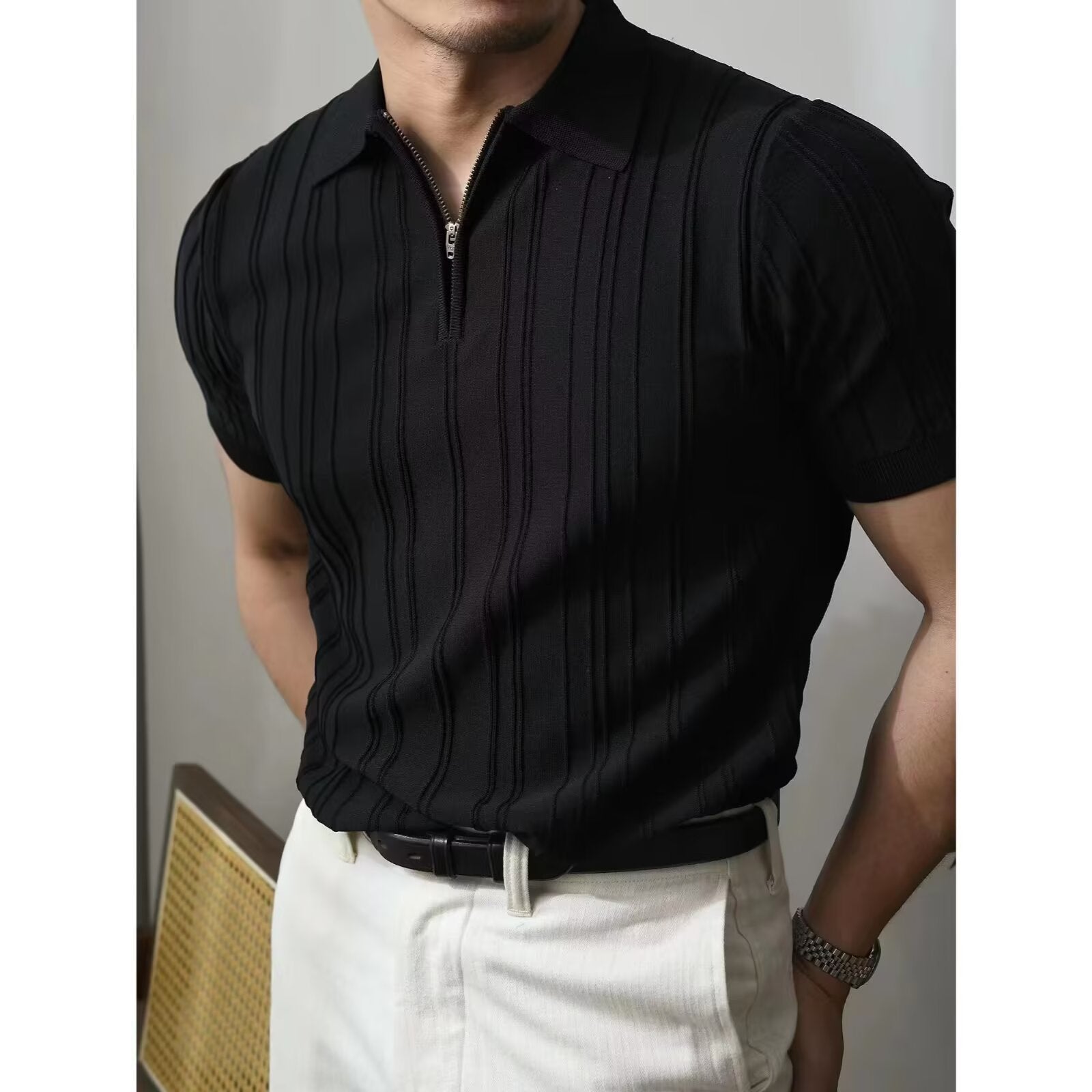 Polo Shirt with Zipper