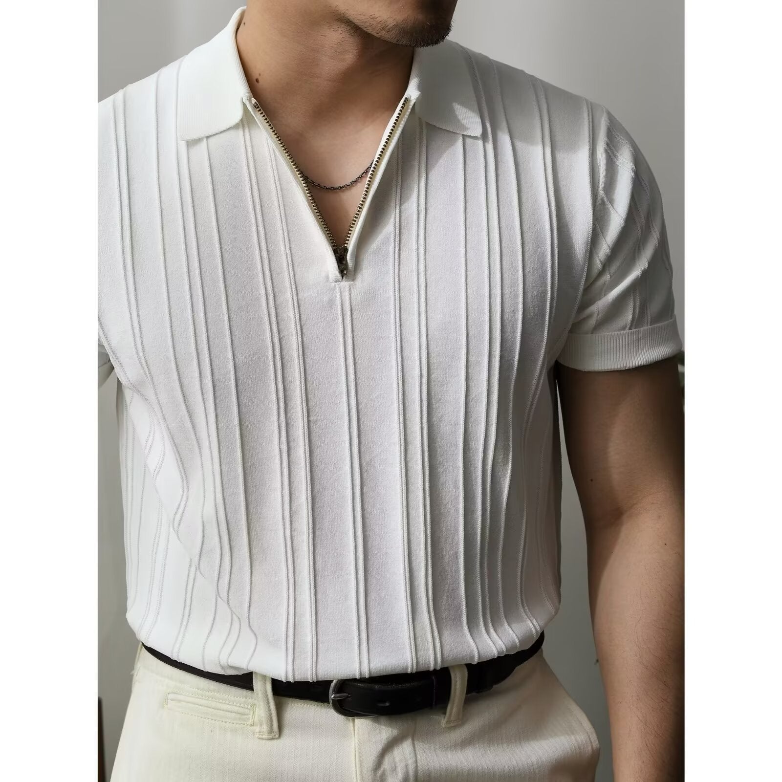 Polo Shirt with Zipper