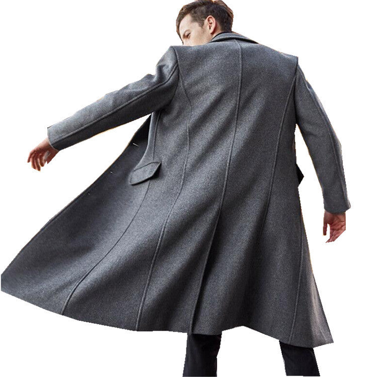 Woolen Long Trench Coat